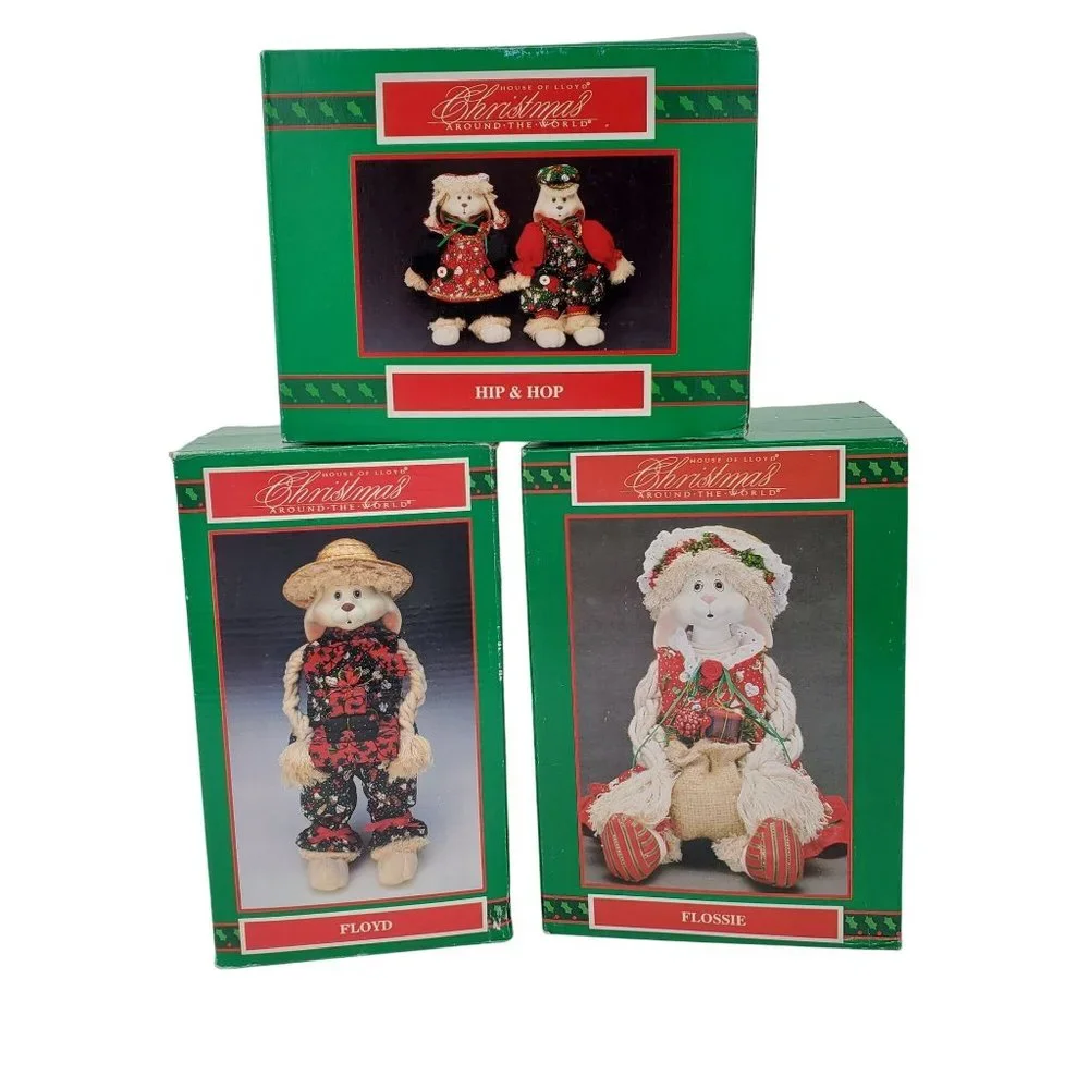 Vintage House of Lloyd Christmas Around the World Flossie, Floyd, Hip & Hop Lot - Picture 1 of 16